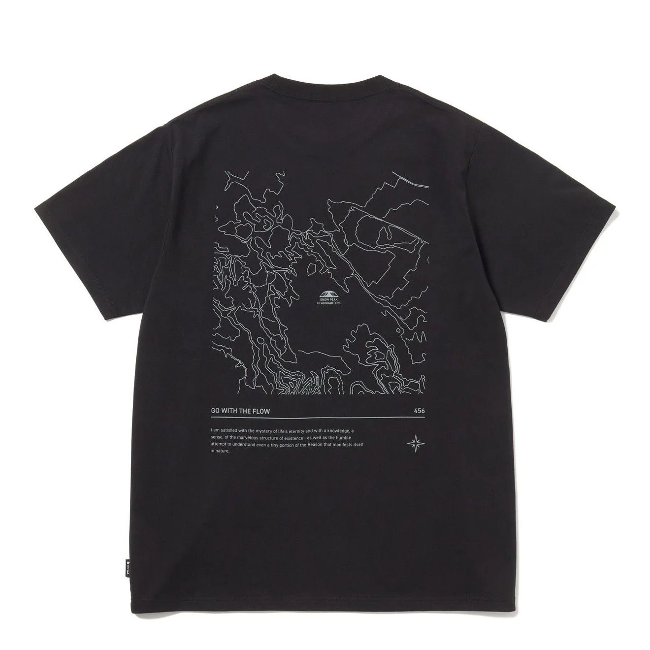 Snow Peak HQ Topographic Map T-Shirt Black - Image 2