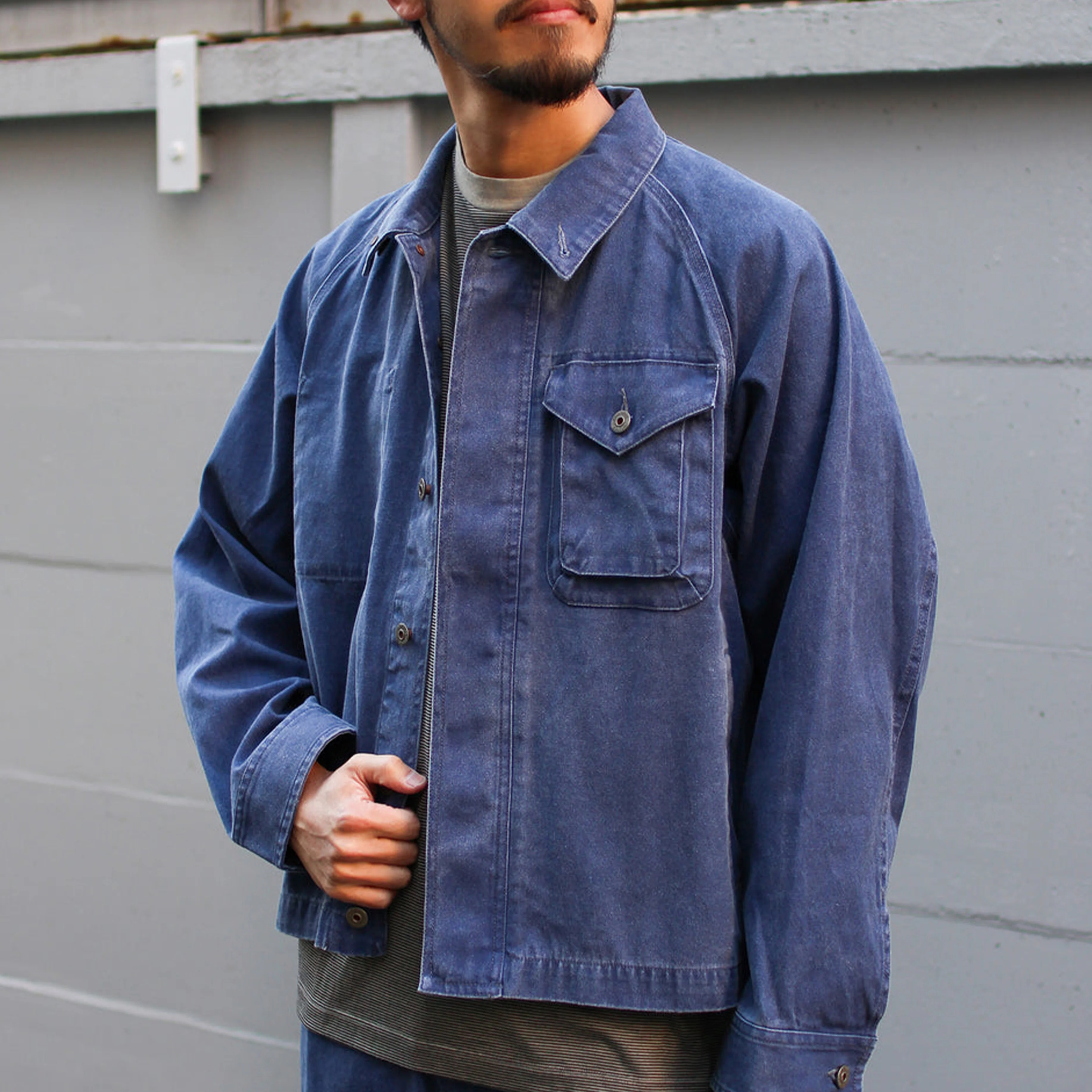 Snow Peak Sulfur Dyed Fade Coverall Blue - Image 2