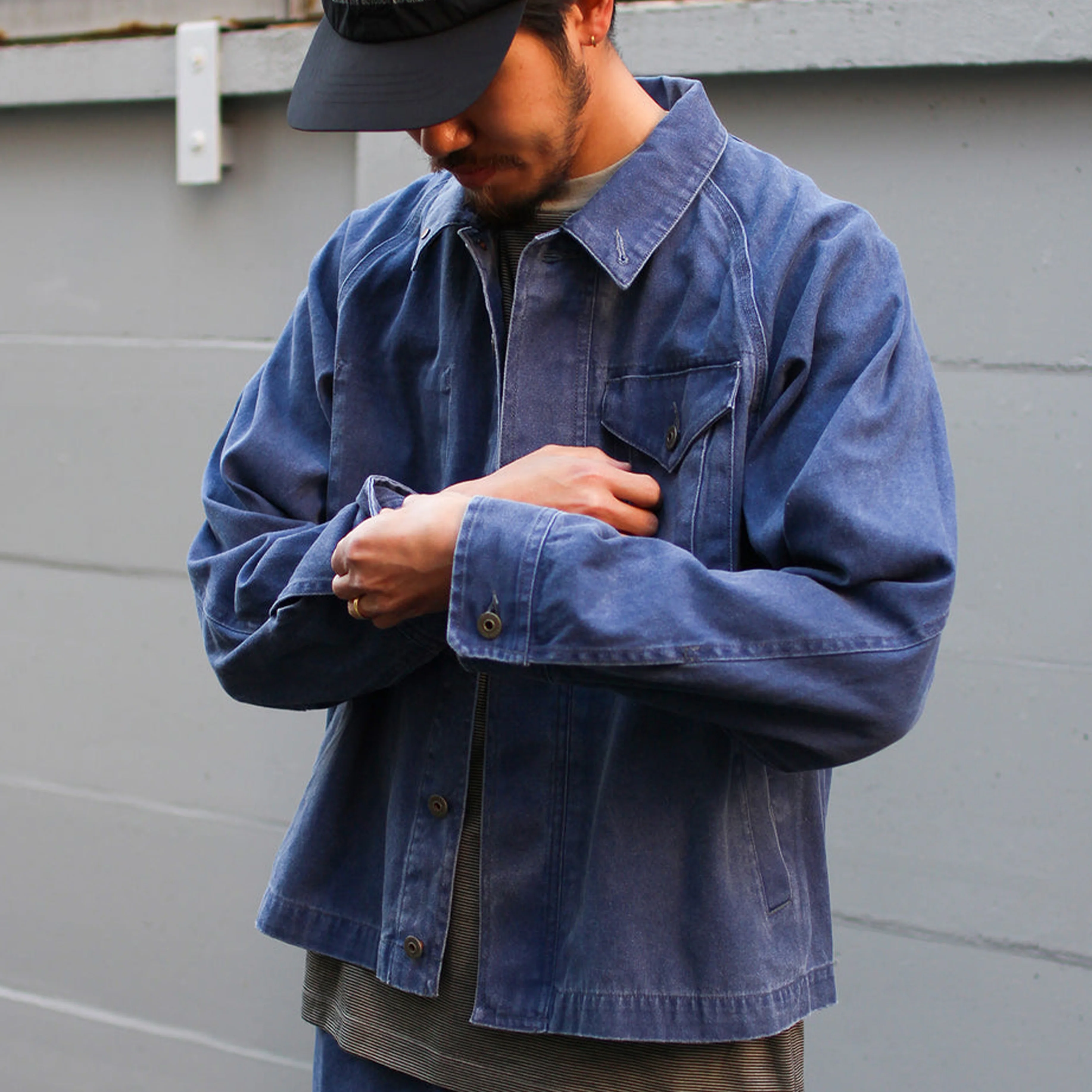 Snow Peak Sulfur Dyed Fade Coverall Blue - Image 3