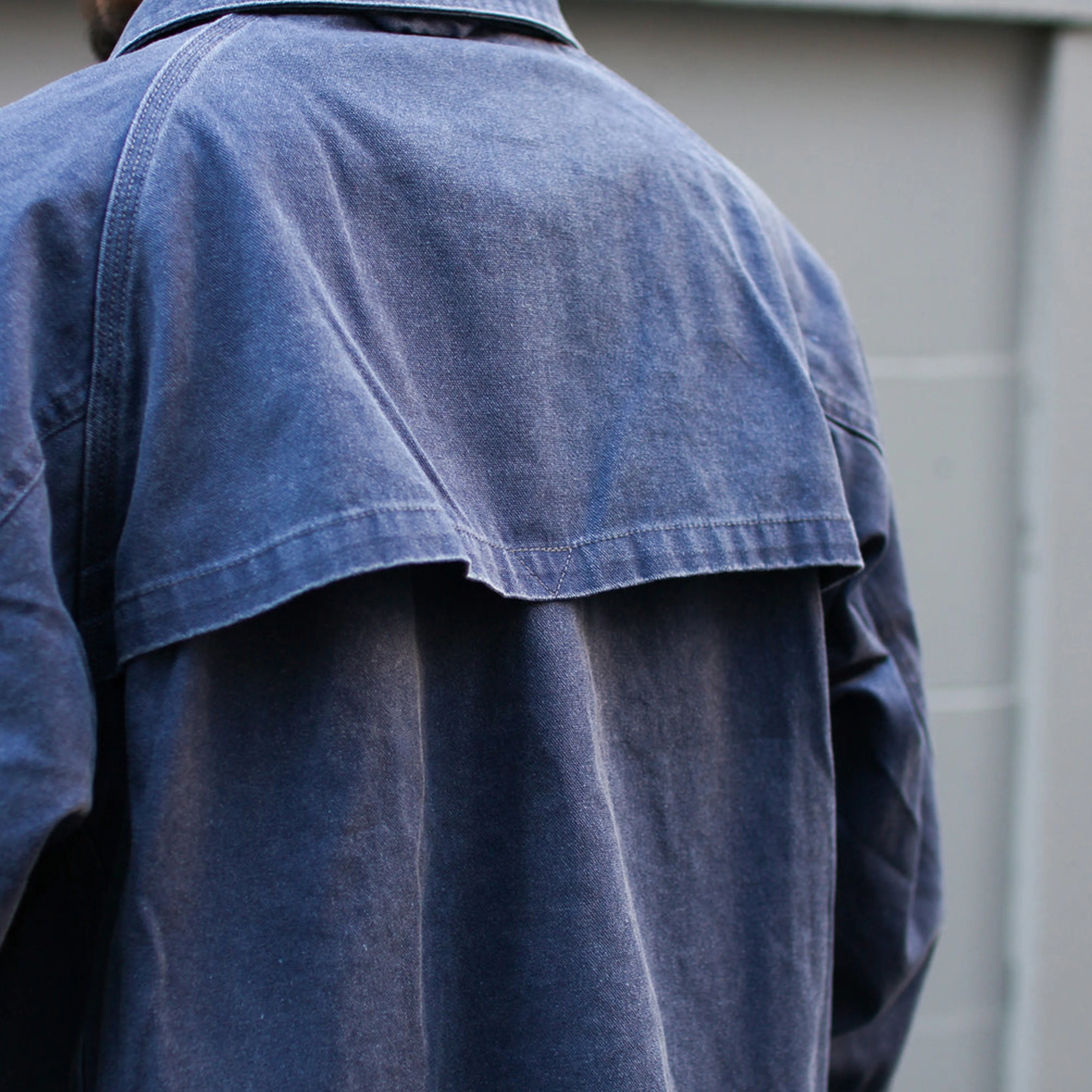 Snow Peak Sulfur Dyed Fade Coverall Blue - Image 4