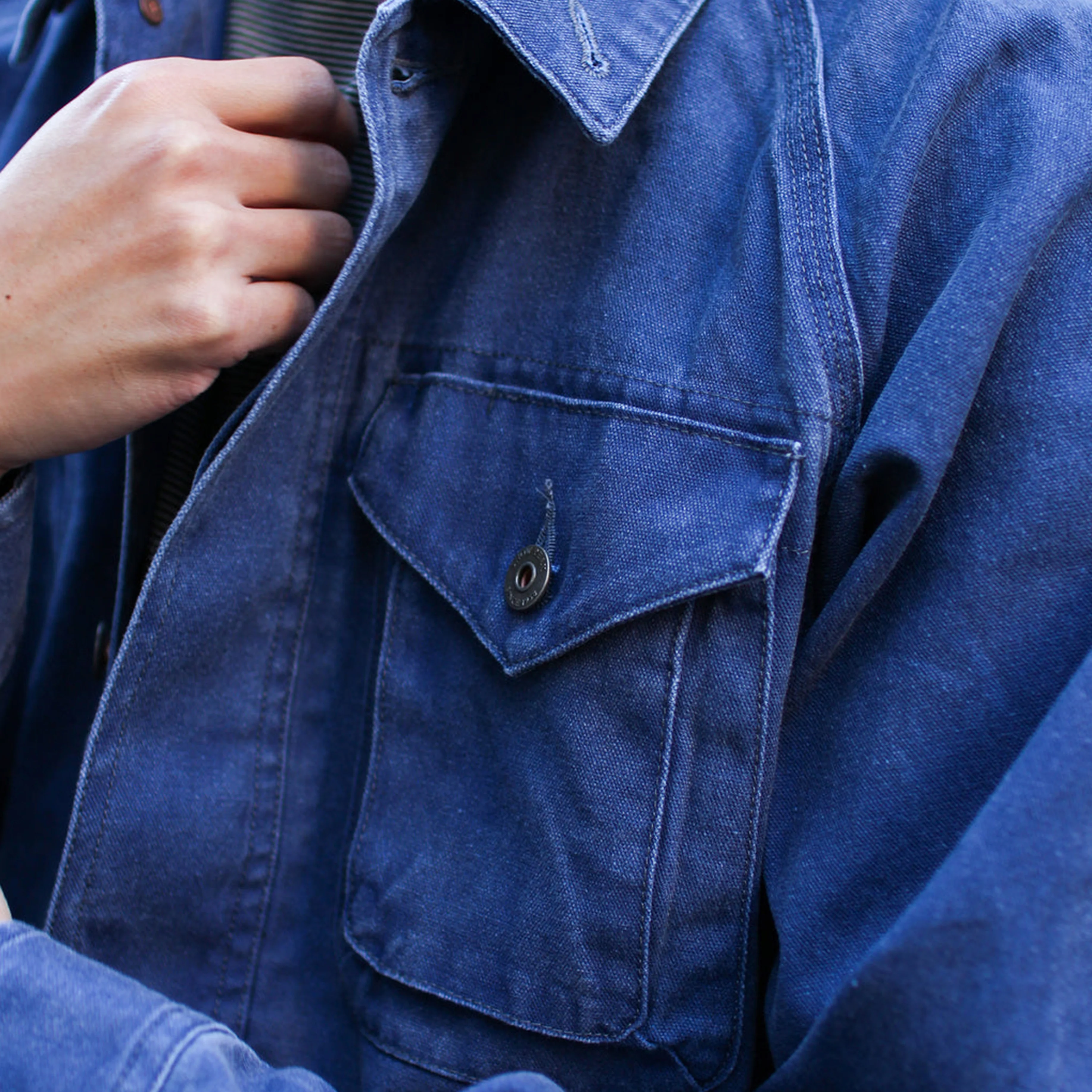 Snow Peak Sulfur Dyed Fade Coverall Blue - Image 5