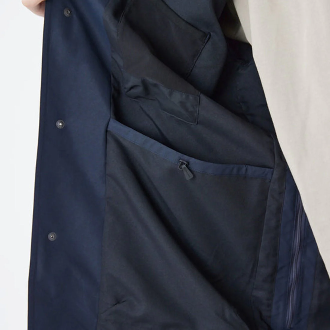 Snow Peak WINDSTOPPER Bal Collar Coat Dark Navy - Image 7