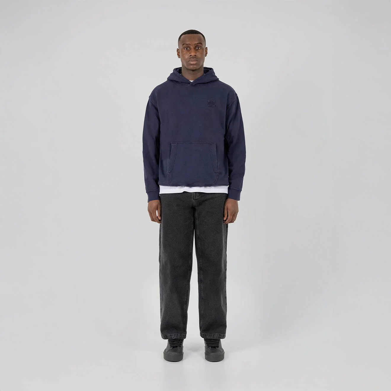 ST95 Alcantara Patch Back Hoodie Navy - Image 3