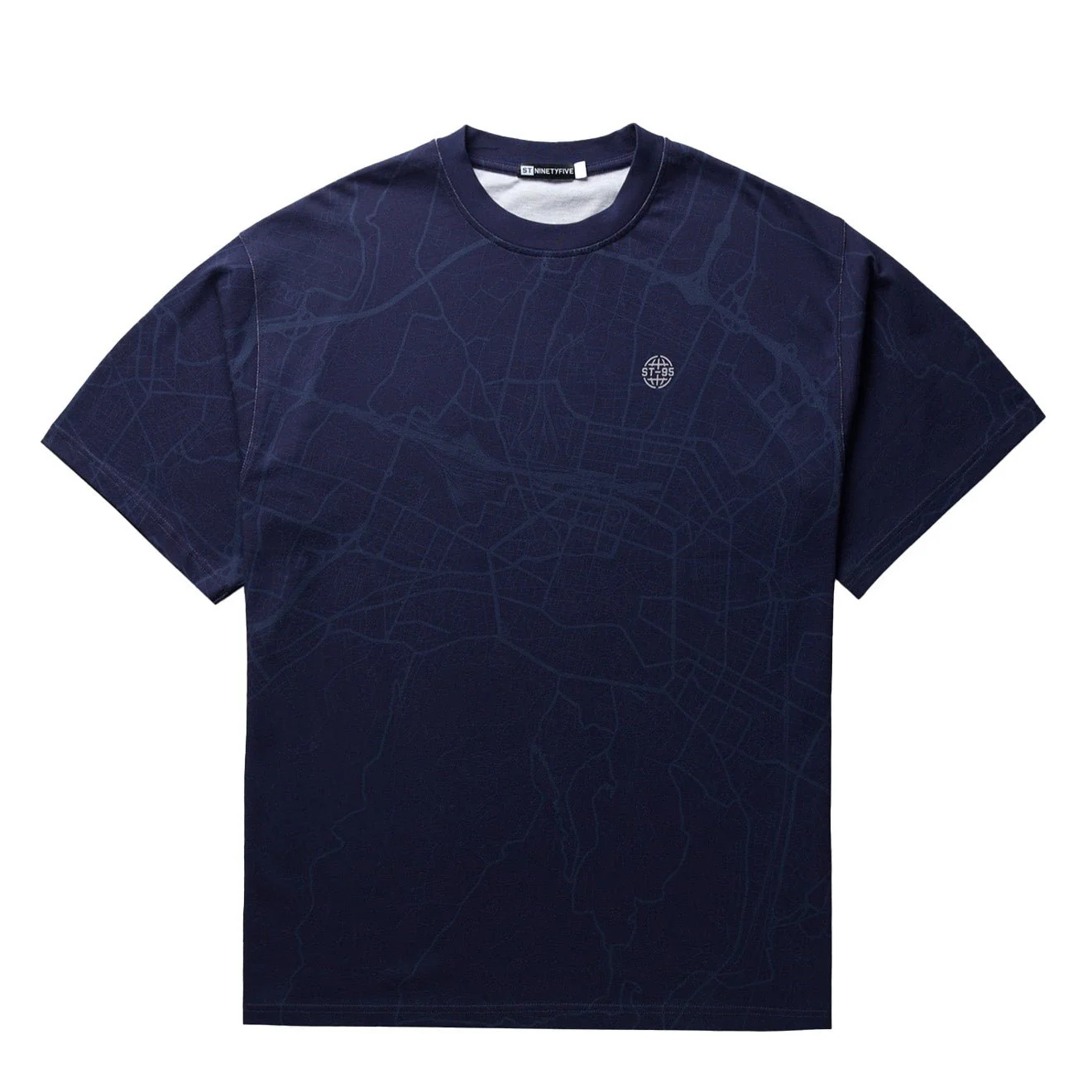 ST95 Lugano Map SS T-Shirt Navy