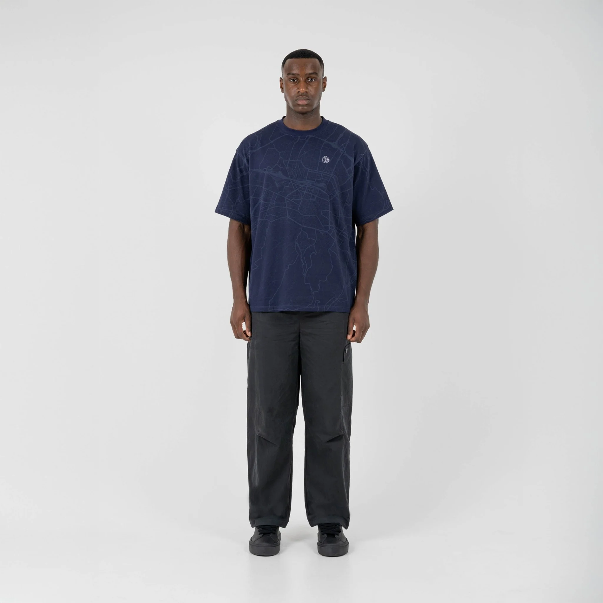 ST95 Lugano Map SS T-Shirt Navy - Image 3