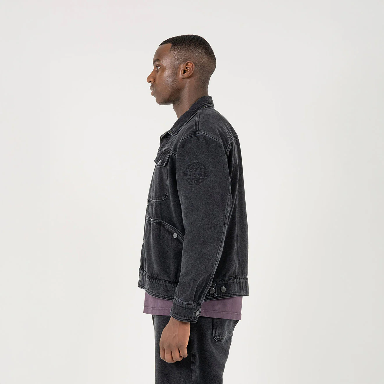 ST95 Ticino Denim Jacket Washed Black - Image 4