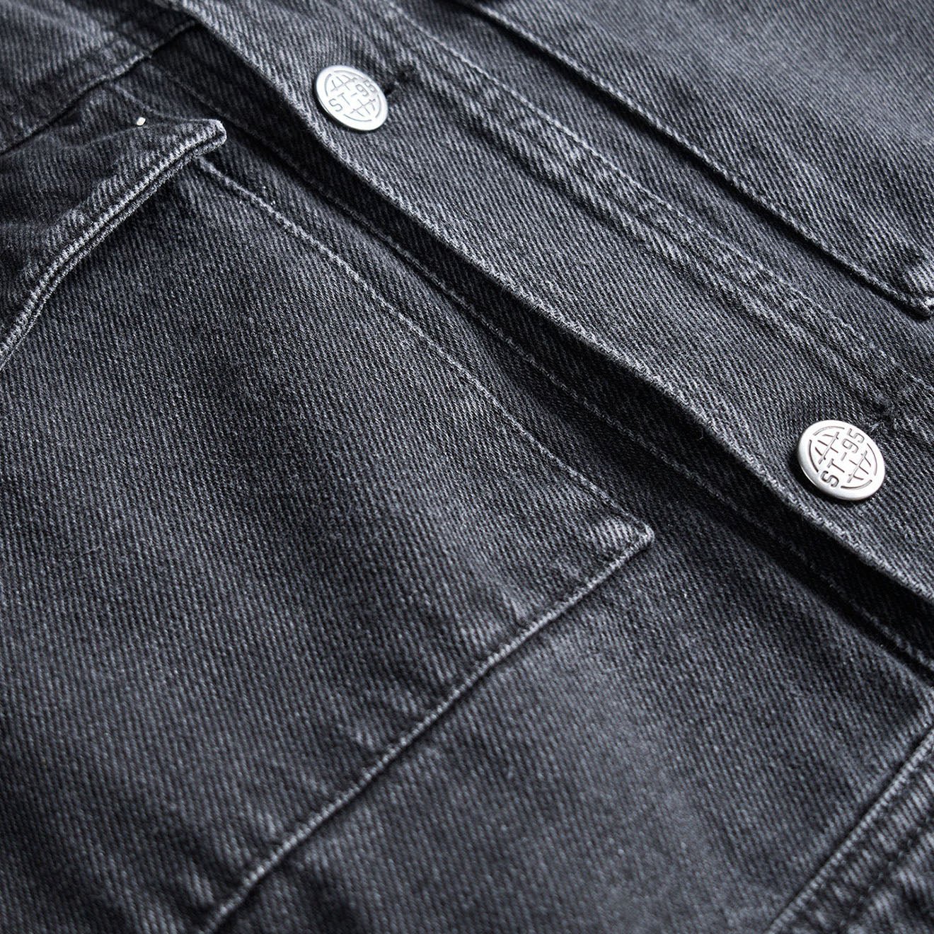 ST95 Ticino Denim Jacket Washed Black - Image 8
