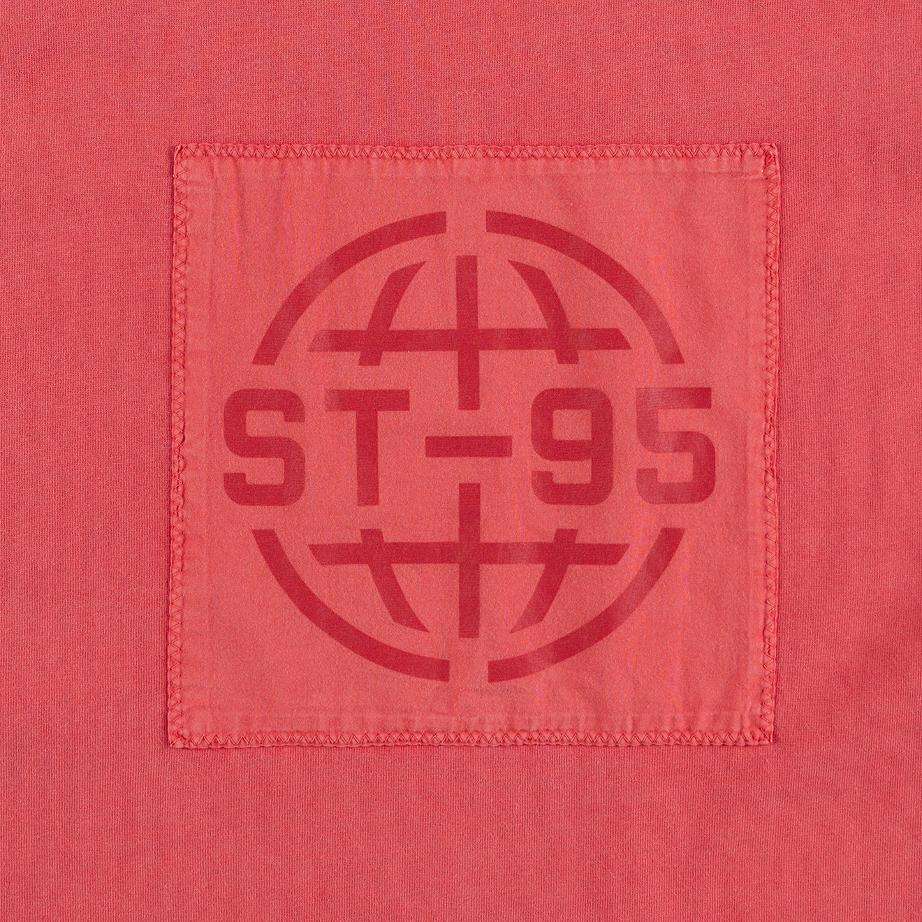 ST95 Urano Patch Oversized SS T-shirt Washed Red - Image 5