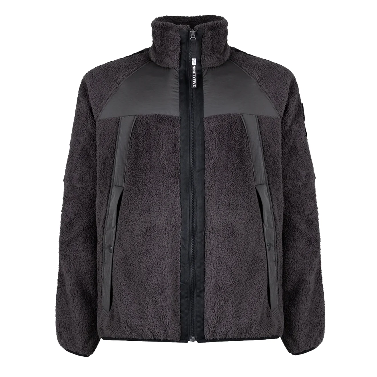 ST95 Zip Fleece Washed Black