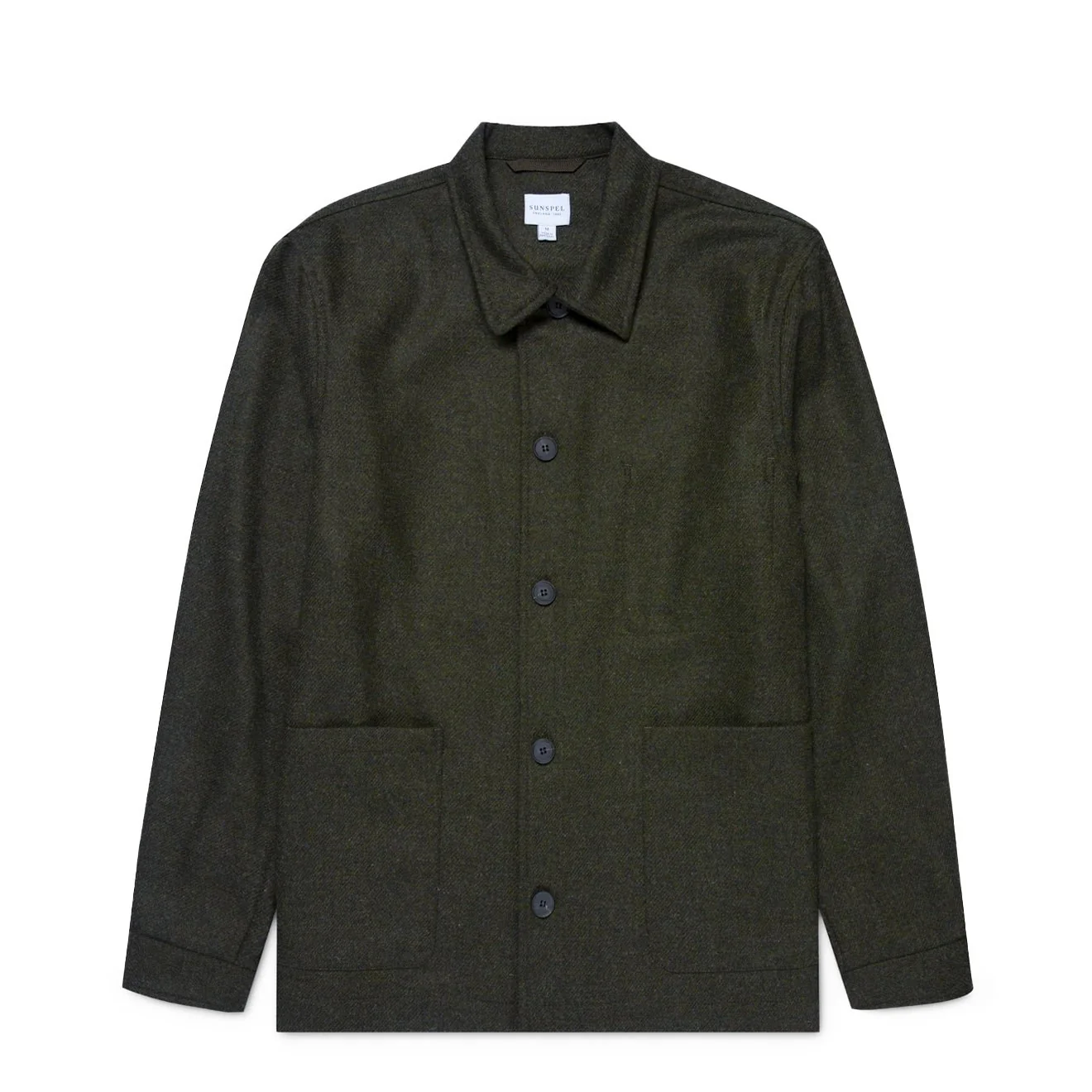 Sunspel British Wool Twin Pocket Jacket Drill Green