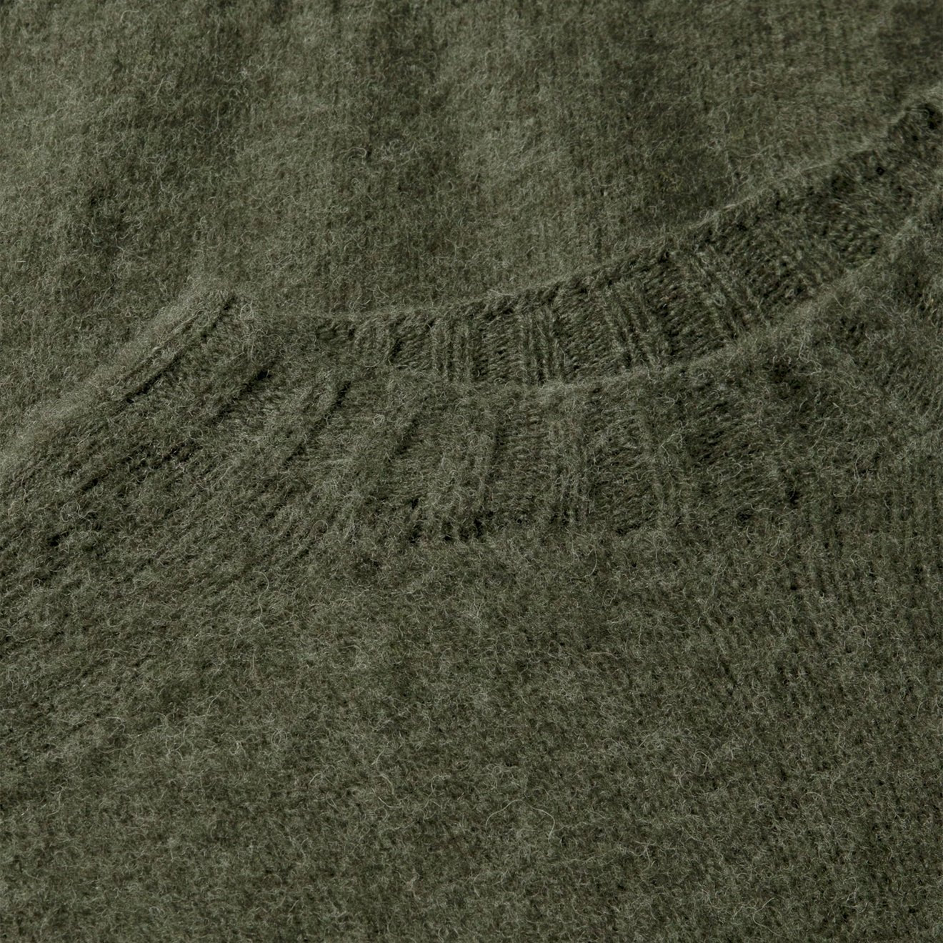 Sunspel Brushed Shetland Crew Neck Sea Moss - Image 5
