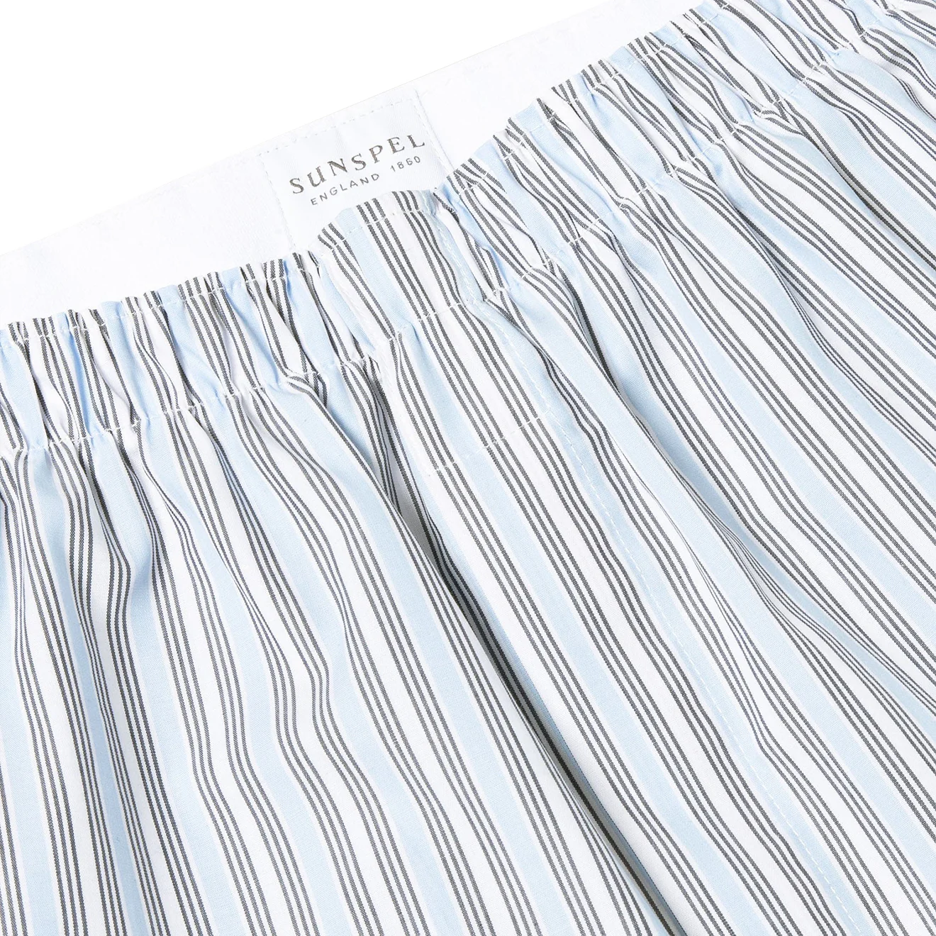 Sunspel Classic Boxer Short Blue Mix Stripe - Image 4