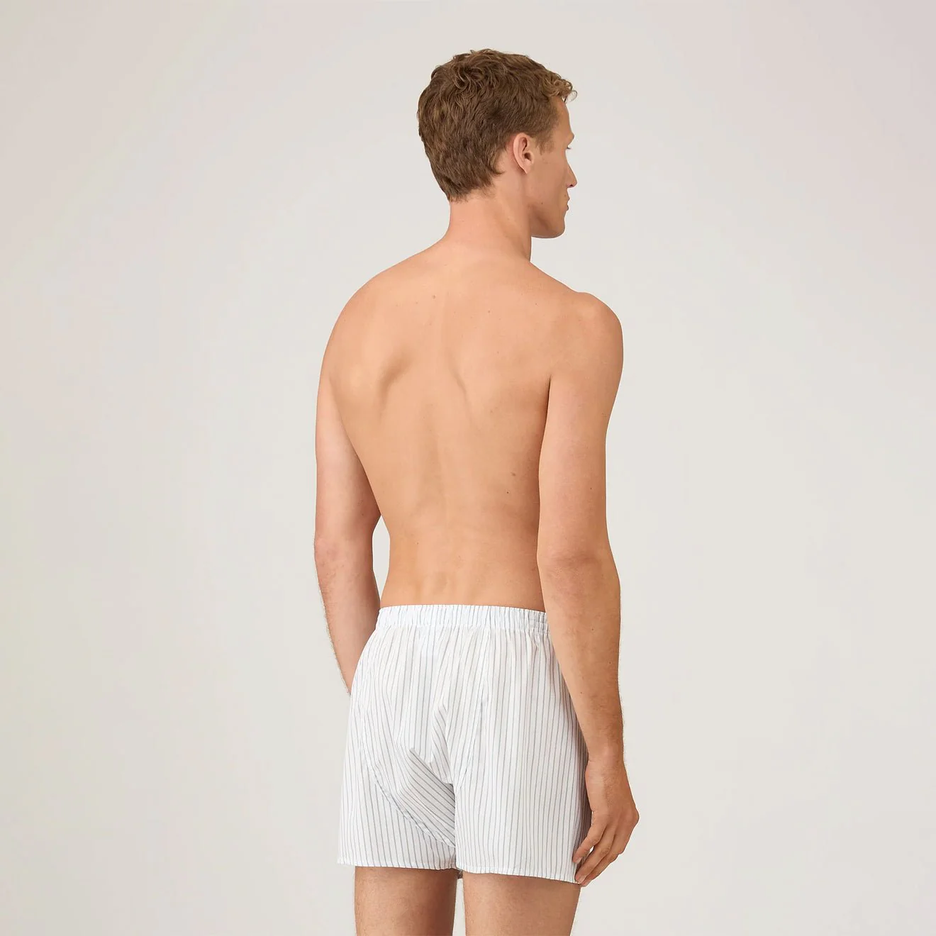 Sunspel Classic Boxer Short White / Blue / Green Archive Stripe - Image 3