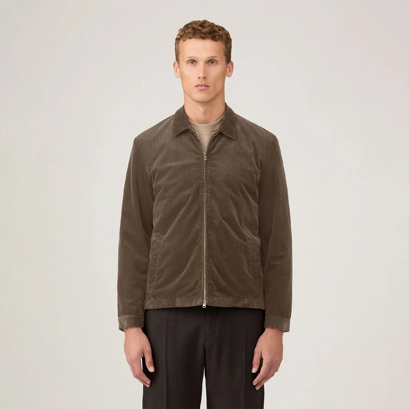 Sunspel Cord Harrington Jacket Bark - Image 2