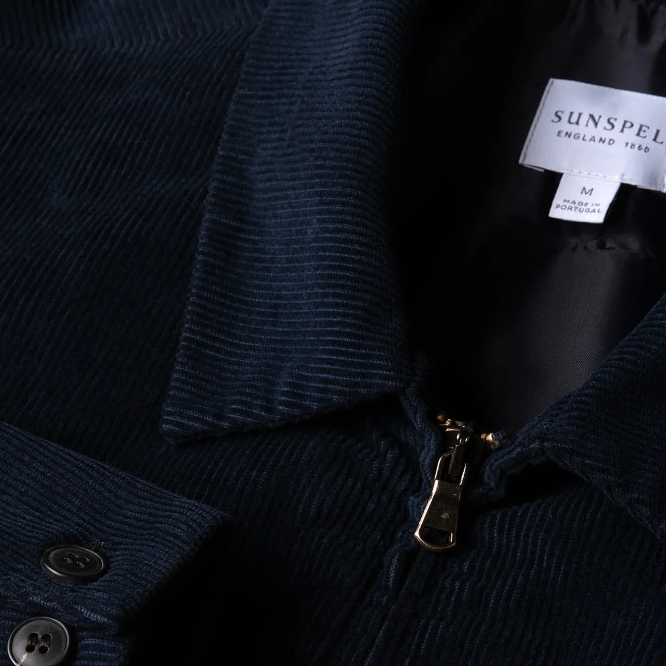 Sunspel Cord Harrington Jacket Navy - Image 2