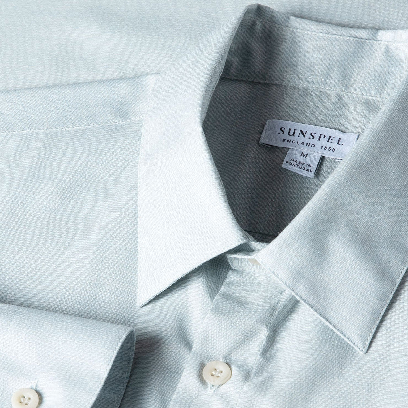 Sunspel Cotton Cashmere Shirt Light Blue - Image 2