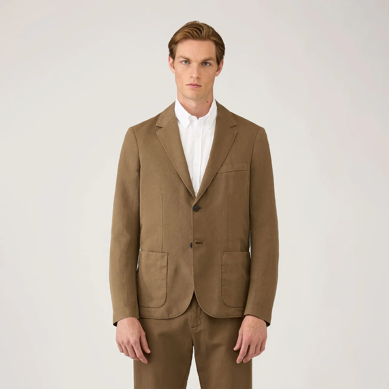 Sunspel Cotton Linen Blazer Dark Cedar - Image 2