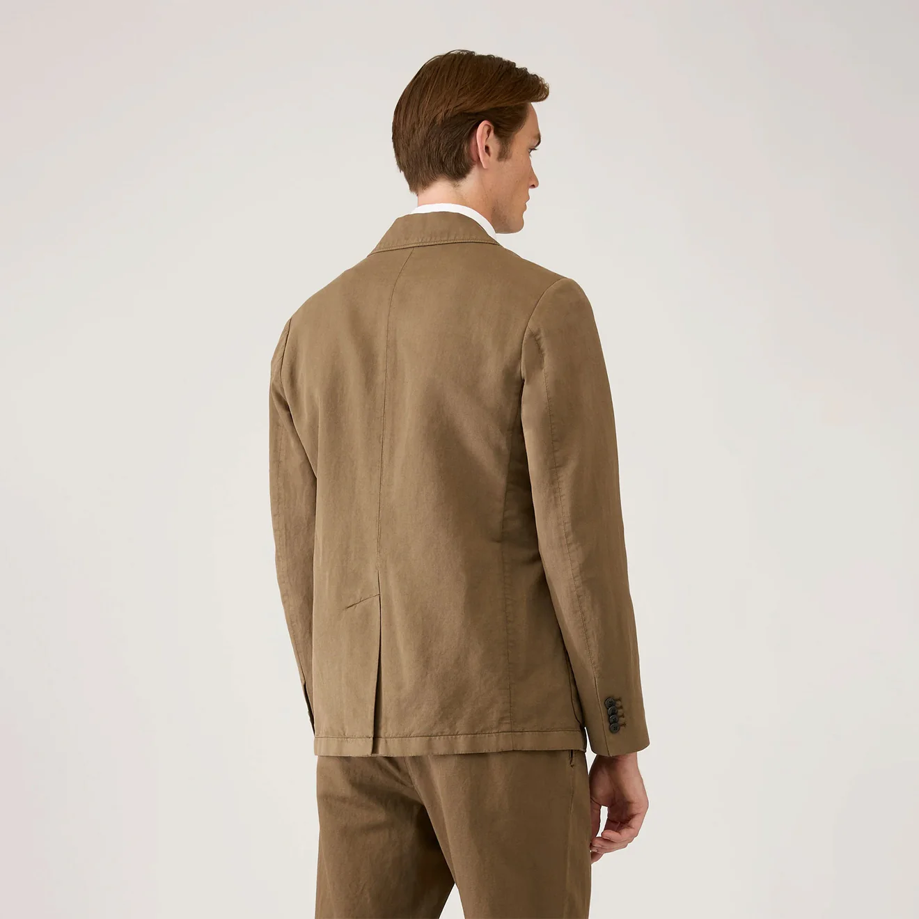 Sunspel Cotton Linen Blazer Dark Cedar - Image 3