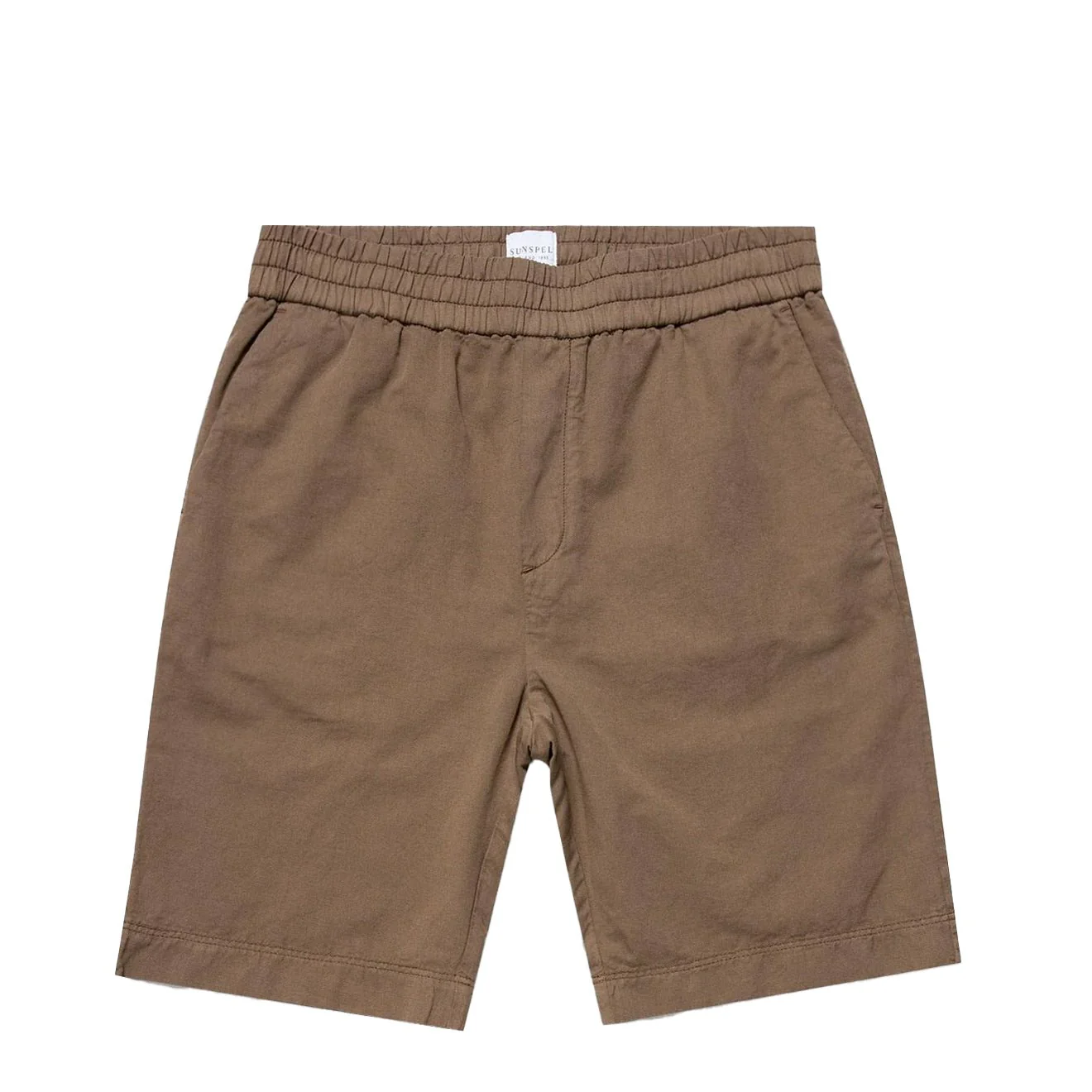 Sunspel Cotton Linen Drawstring Shorts Light Sand