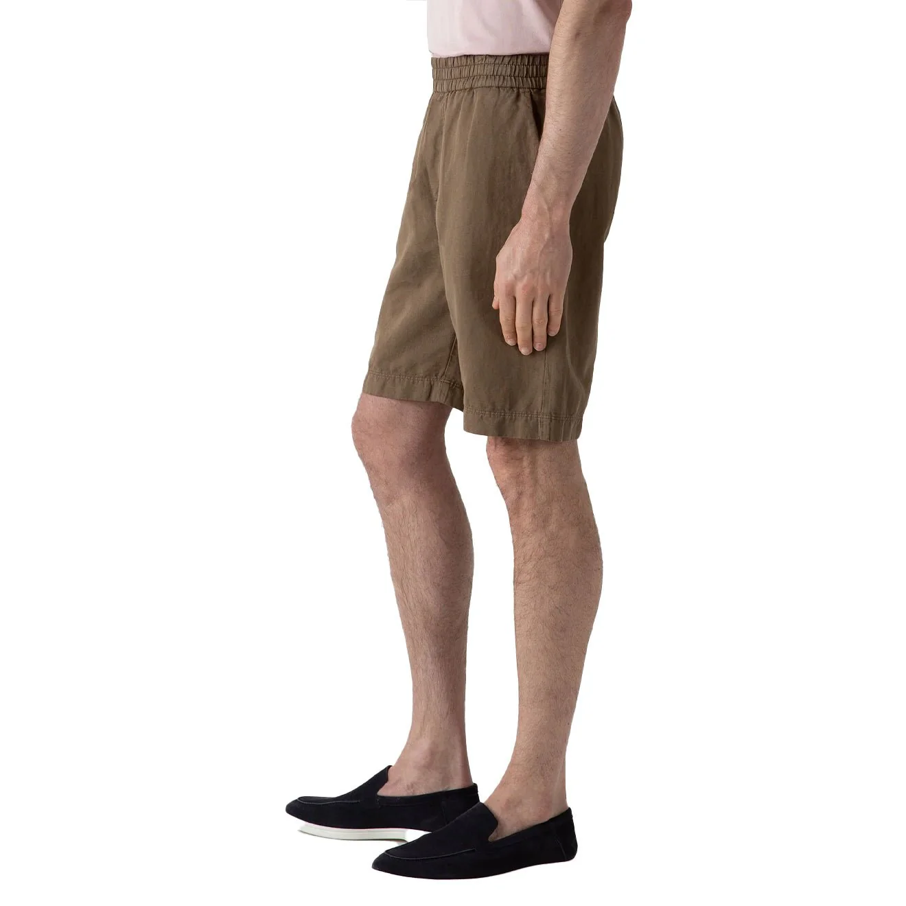 Sunspel Cotton Linen Drawstring Shorts Light Sand - Image 4