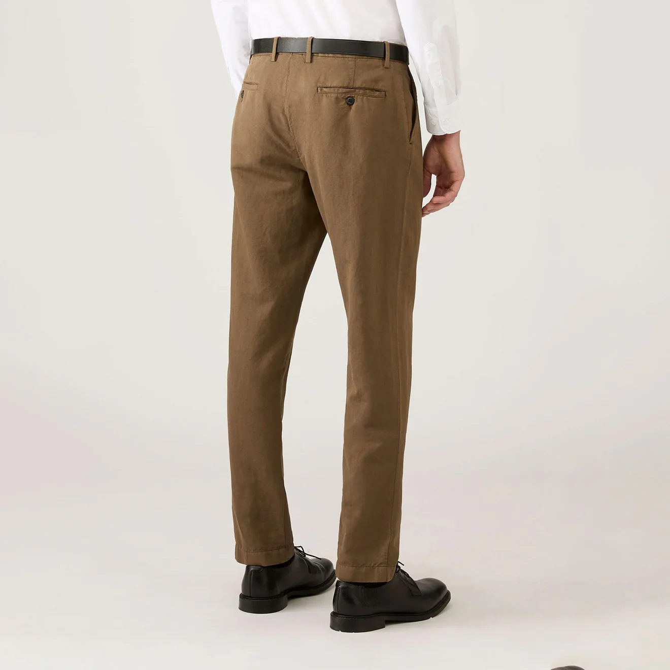 Sunspel Cotton Linen Trouser Dark Cedar 32" LEG - Image 3