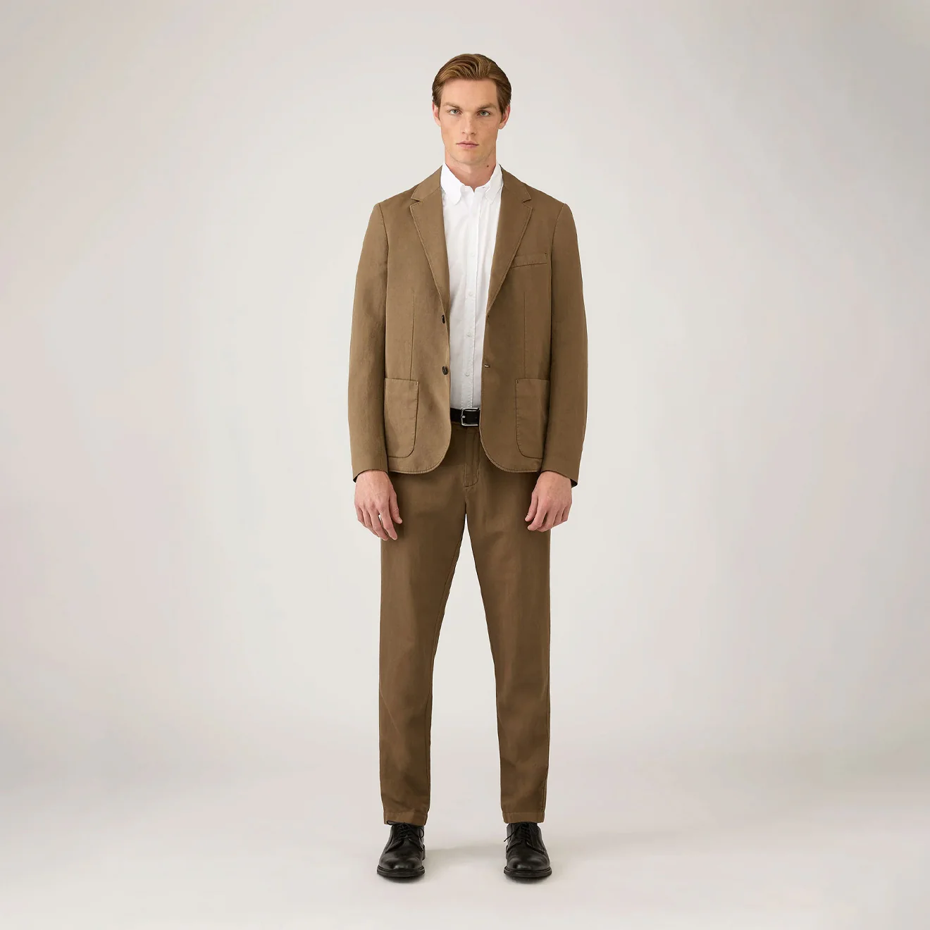 Sunspel Cotton Linen Trouser Dark Cedar 32" LEG - Image 5