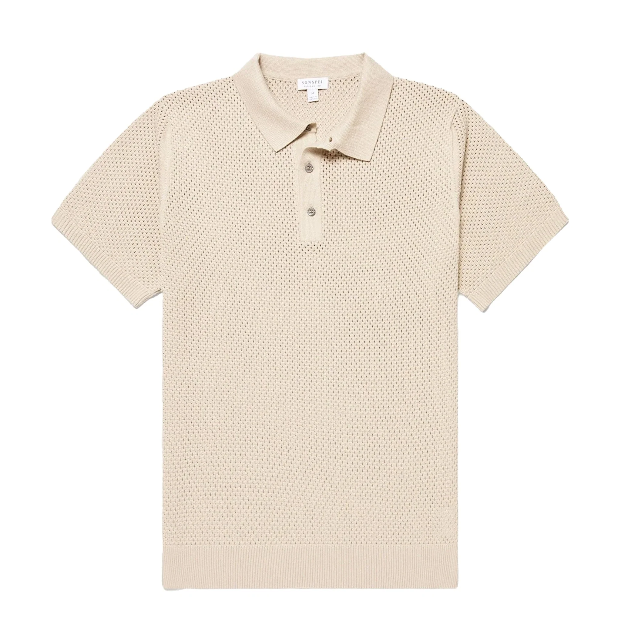 Sunspel Cotton Mesh Polo Hazelwood