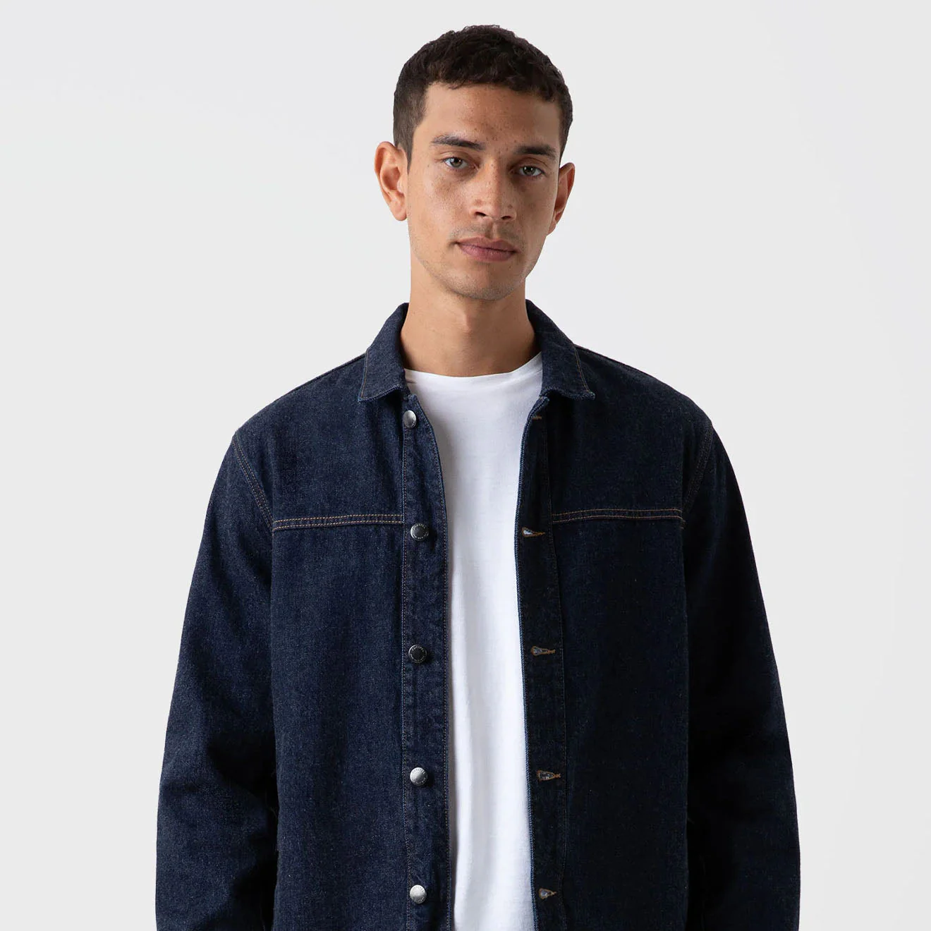 Sunspel Denim Jacket Denim Rinse Wash - Image 3