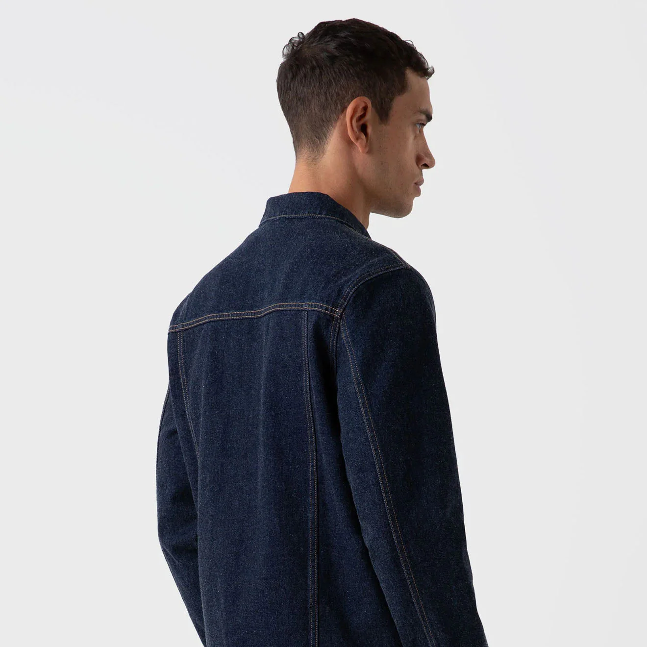 Sunspel Denim Jacket Denim Rinse Wash - Image 5
