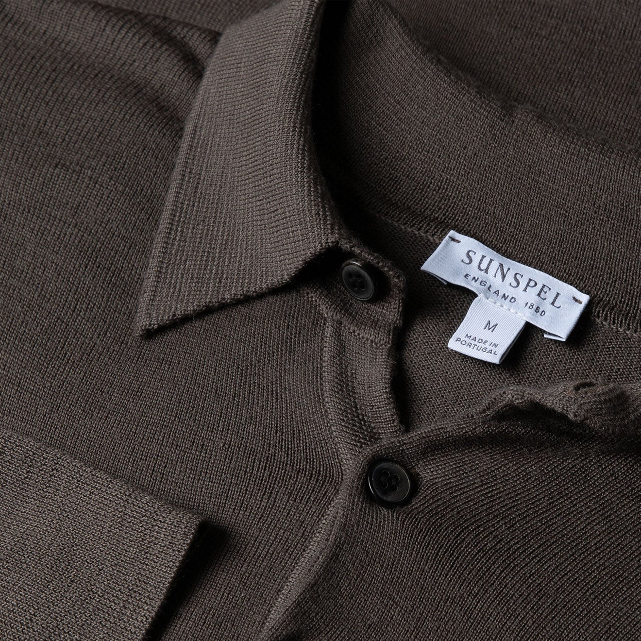 Sunspel Extra-Fine Merino Polo Shirt Cedar - Image 3