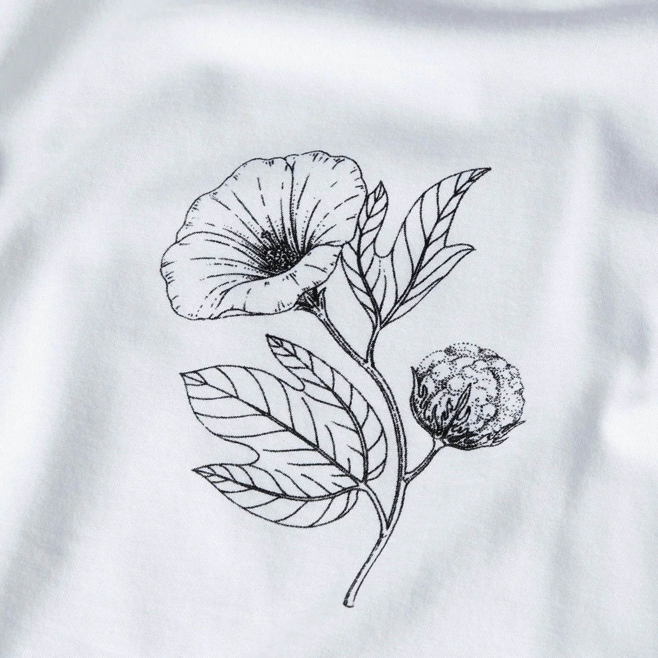Sunspel Flower Print T-Shirt White - Image 2