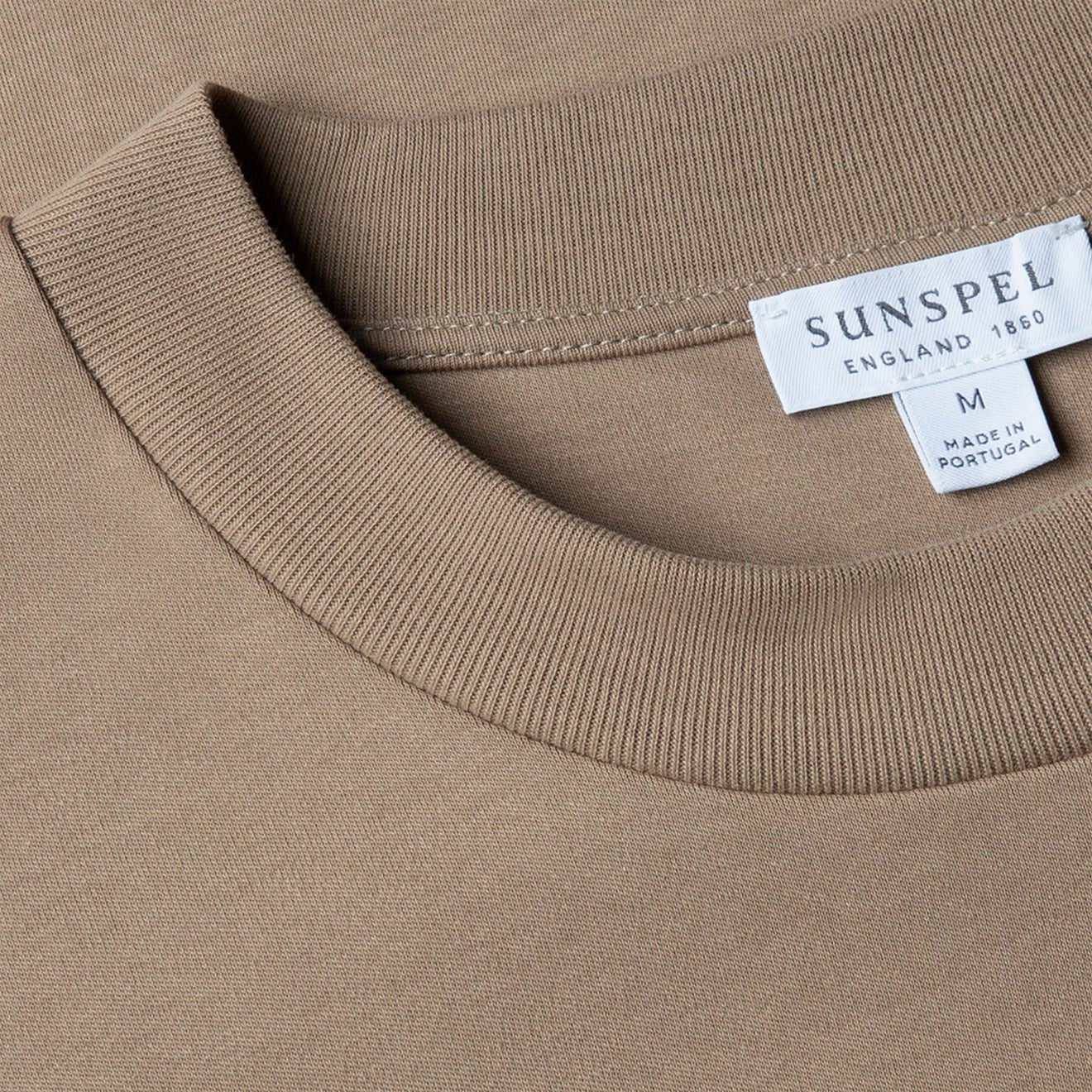 Sunspel Heavy Weight S/S Crew Tee Dark Stone - Image 2