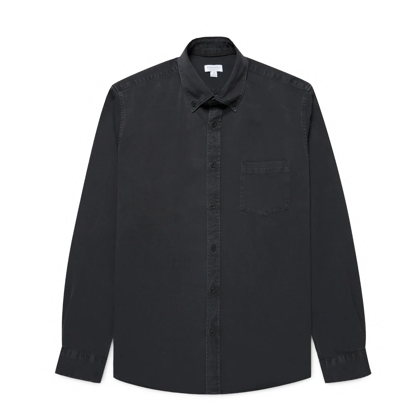 Sunspel Indigo Twill Shirt Black Rinse Denim