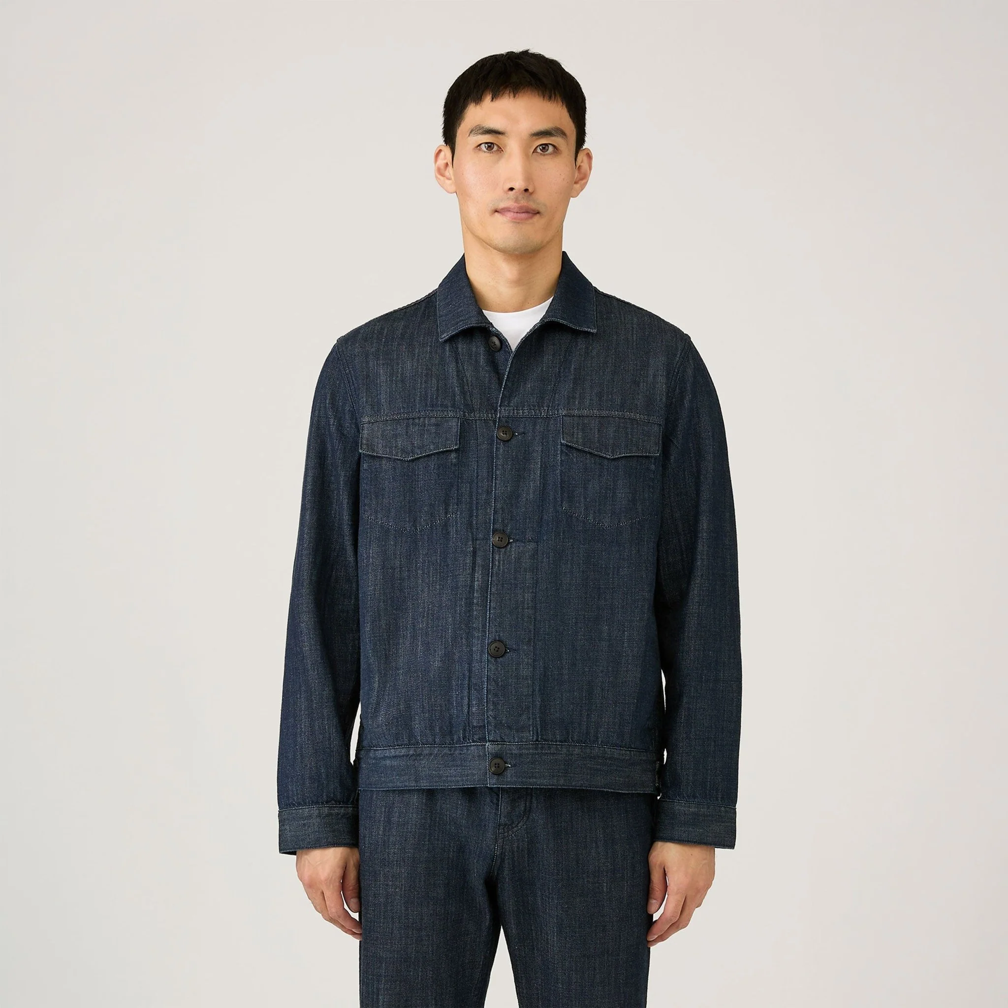 Sunspel Japanese Denim Jacket Denim Rinse Wash - Image 2