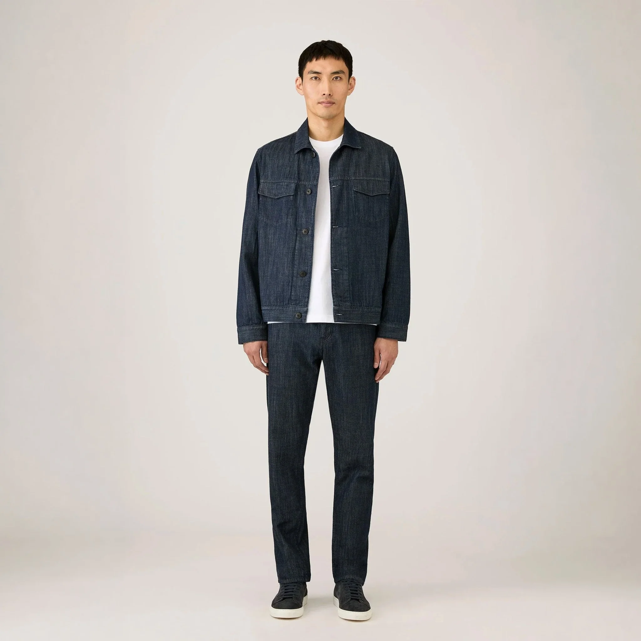 Sunspel Japanese Denim Jacket Denim Rinse Wash - Image 3