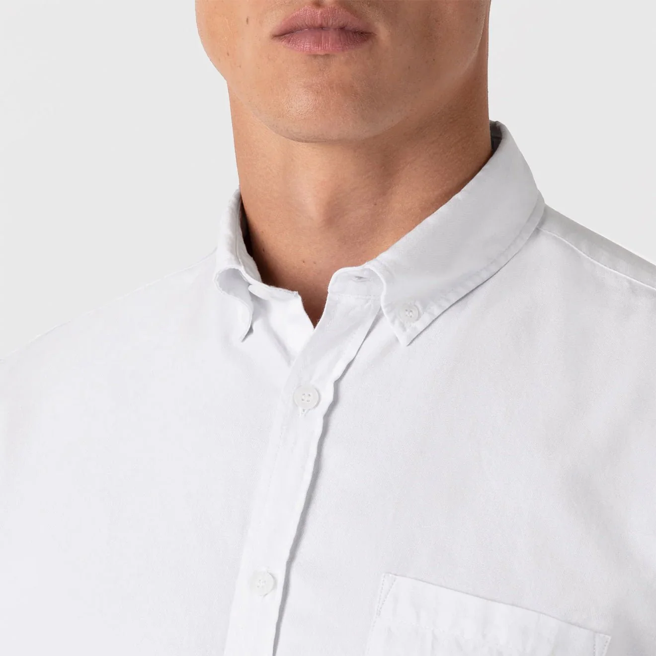 Sunspel L/S Oxford Shirt White - Image 5