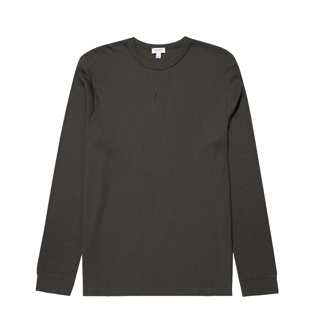 Sunspel L/S Waffle T-Shirt Drill Green