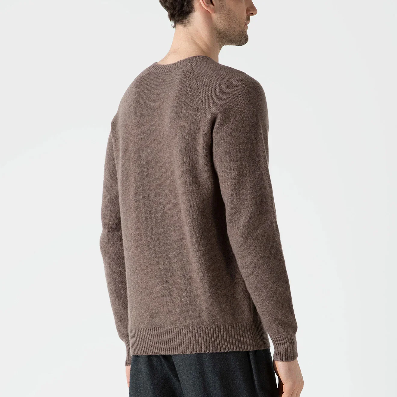 Sunspel Lambswool Crew Neck Knit Cedar - Image 3