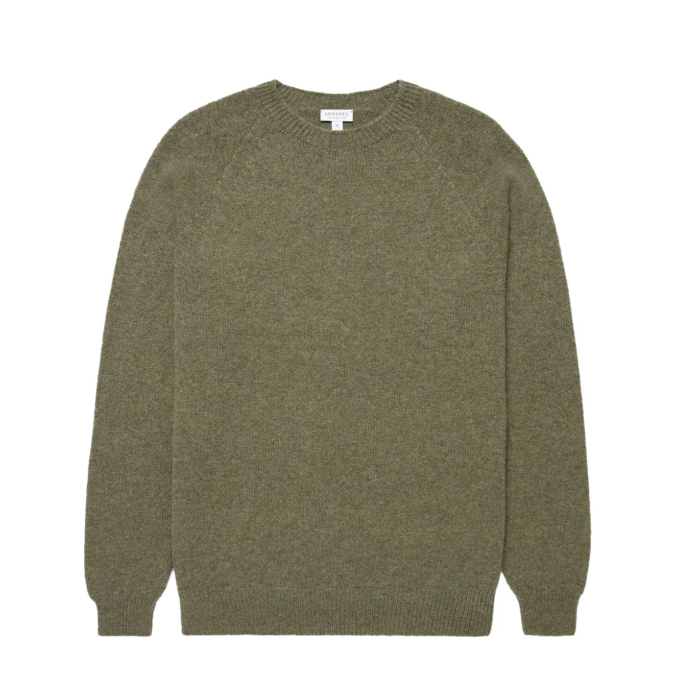 Sunspel Lambswool Crew Neck Sea Moss