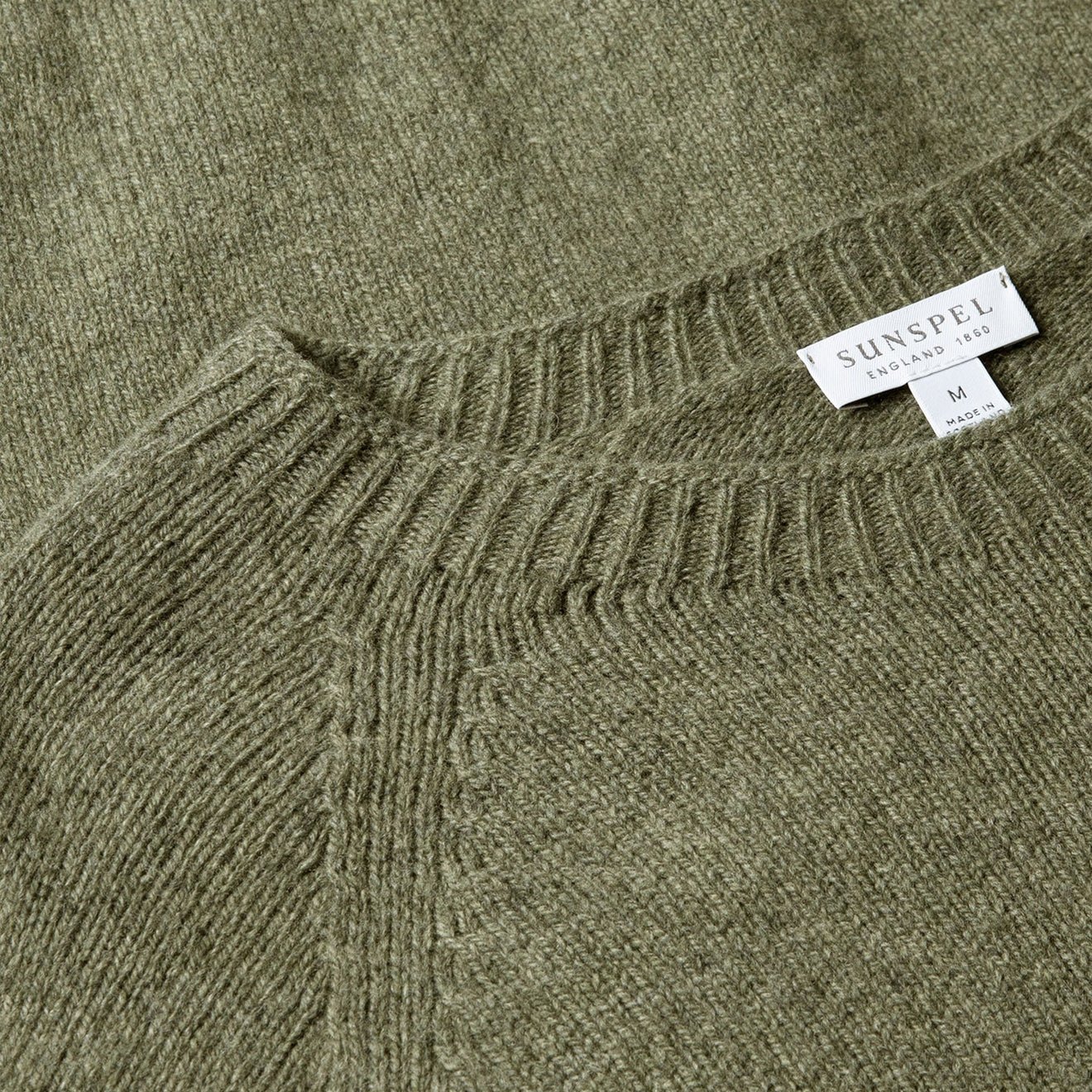 Sunspel Lambswool Crew Neck Sea Moss - Image 4