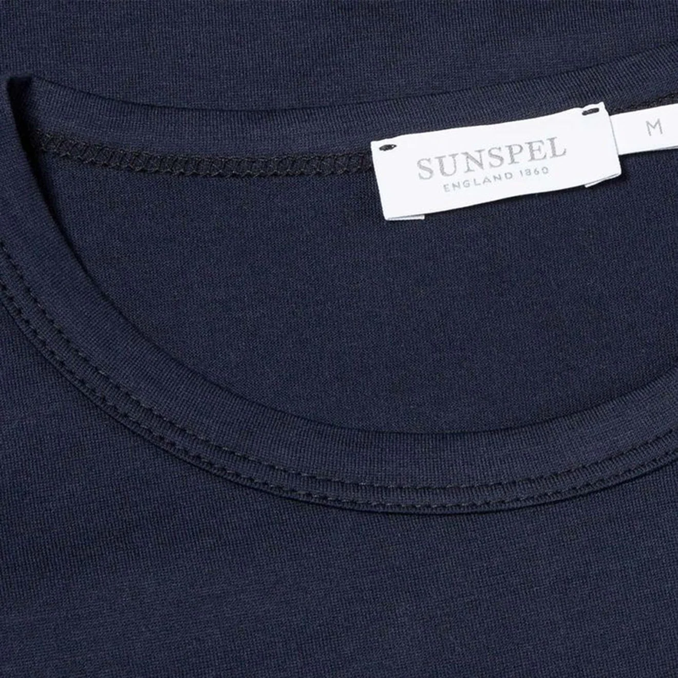 Sunspel Long Sleeve Crew Neck T-Shirt Navy - Image 2