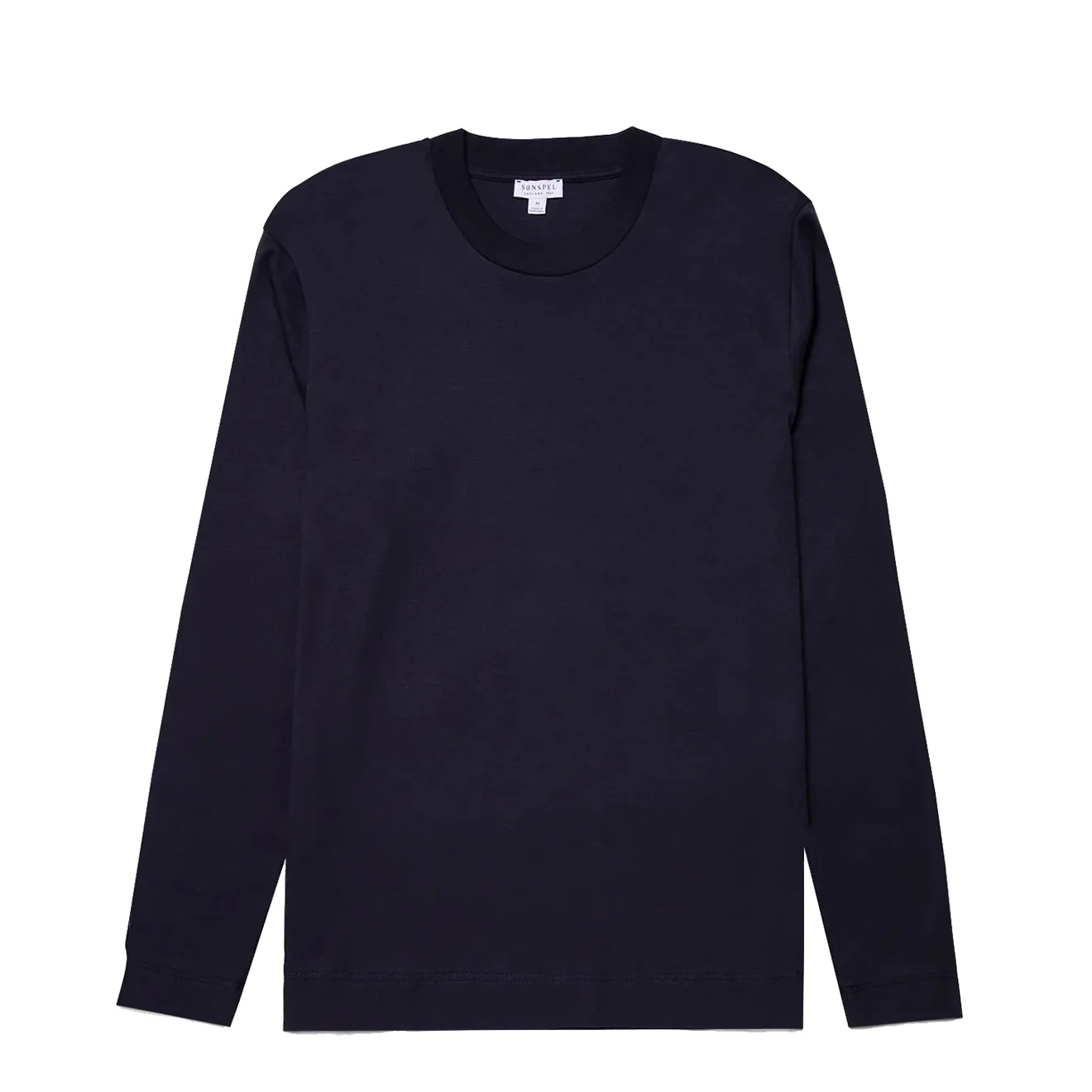 Sunspel Long Sleeve Heavyweight T-shirt Navy