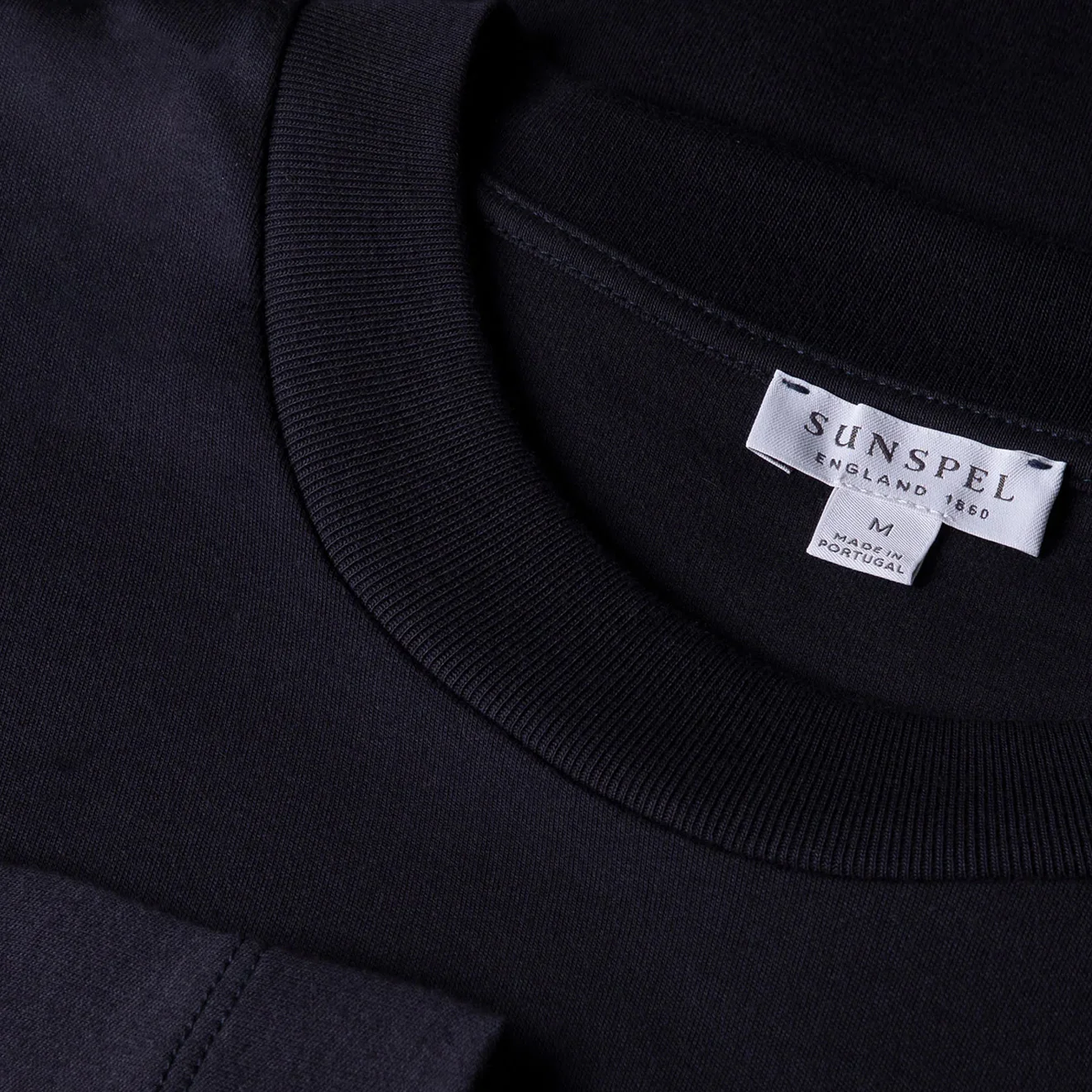 Sunspel Long Sleeve Heavyweight T-shirt Navy - Image 2
