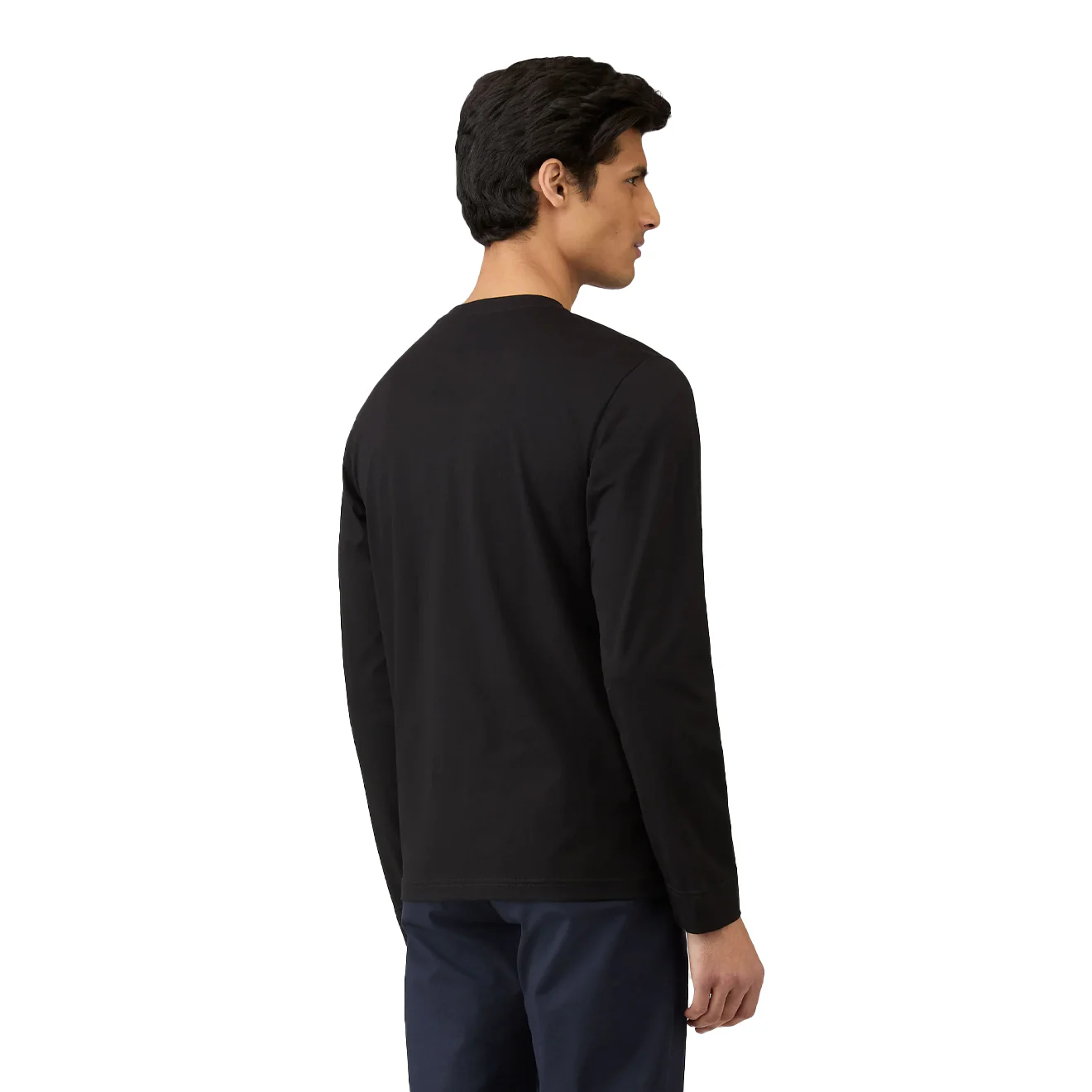 Sunspel Long Sleeve Riviera Midweight T-Shirt Black - Image 3