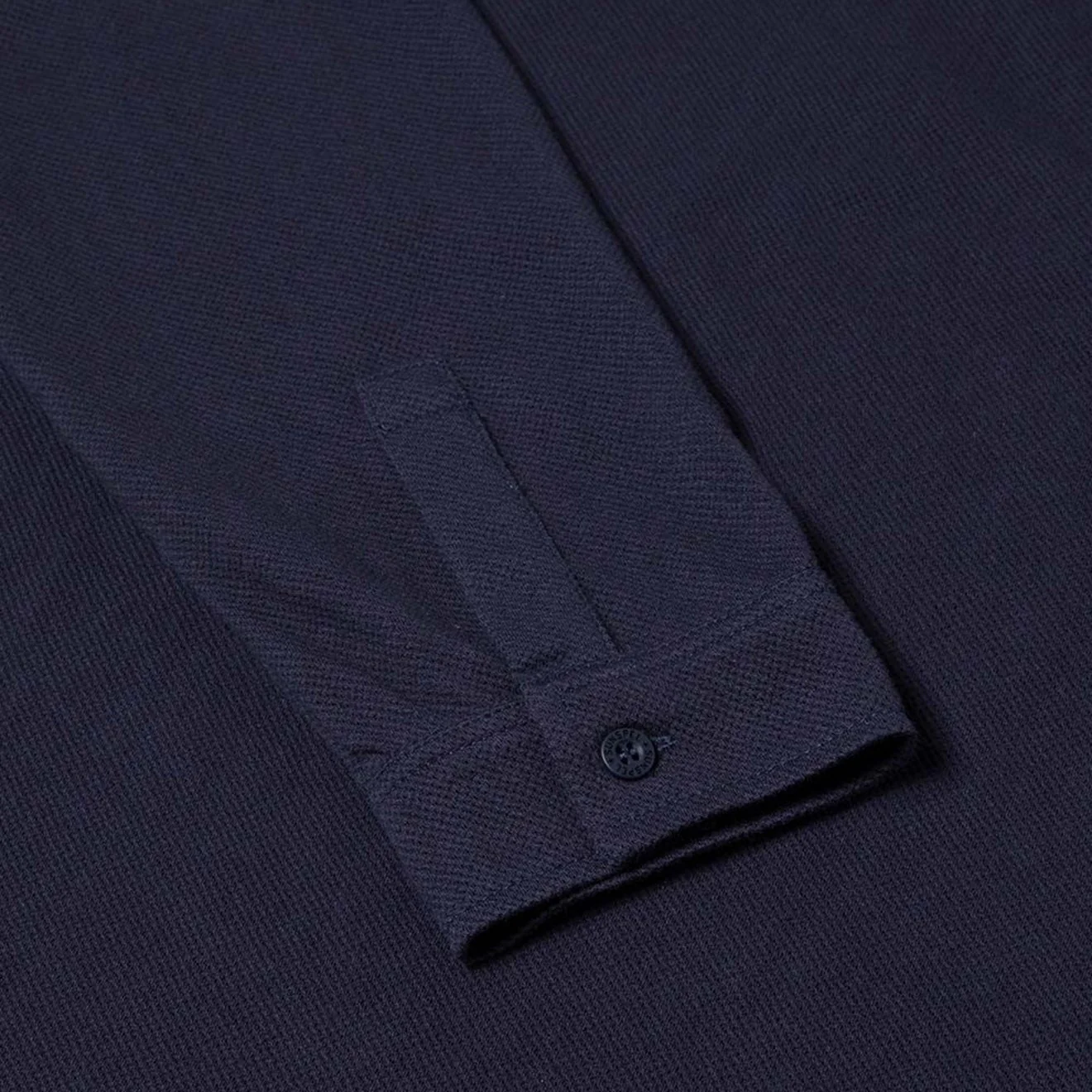 Sunspel Long Sleeved Riviera Polo Navy - Image 3