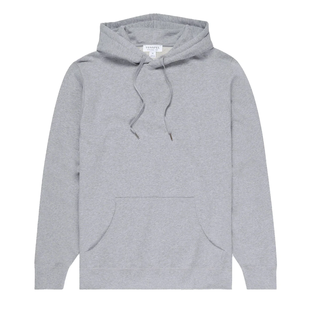 Sunspel Loopback Overhead Hoody Grey Melange