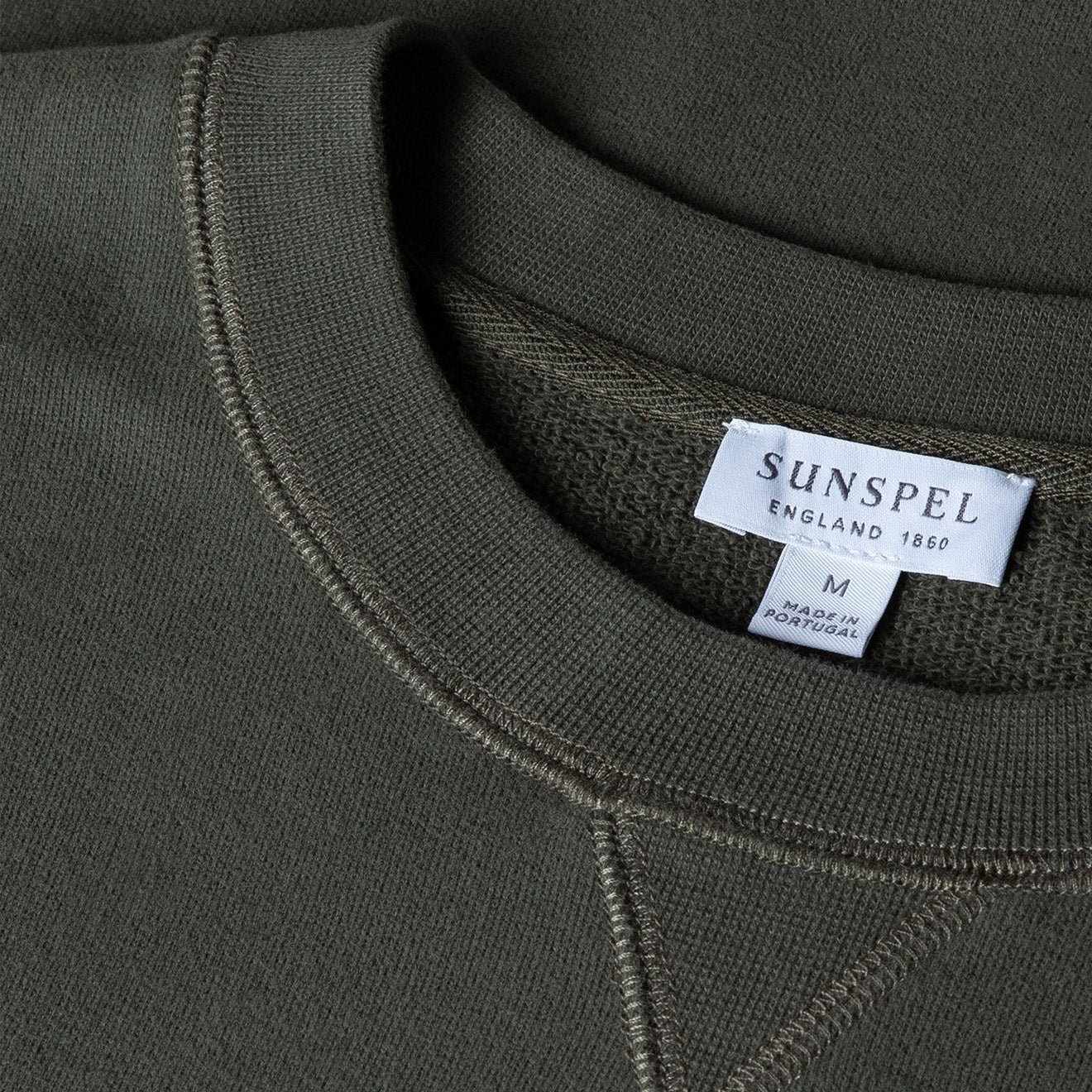 Sunspel Loopback Sweatshirt Khaki - Image 2