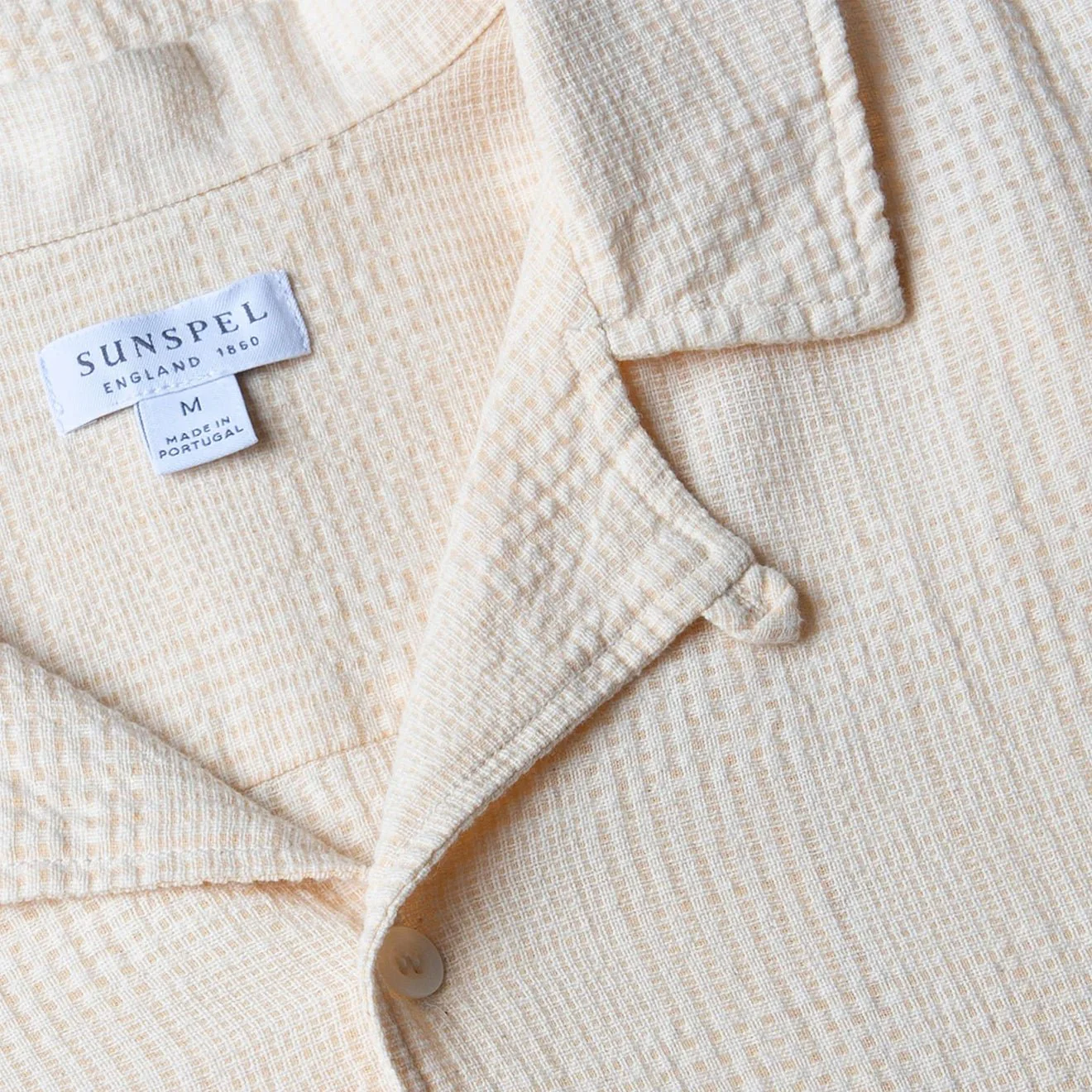 Sunspel Loose Weave Check Shirt Ecru - Image 2