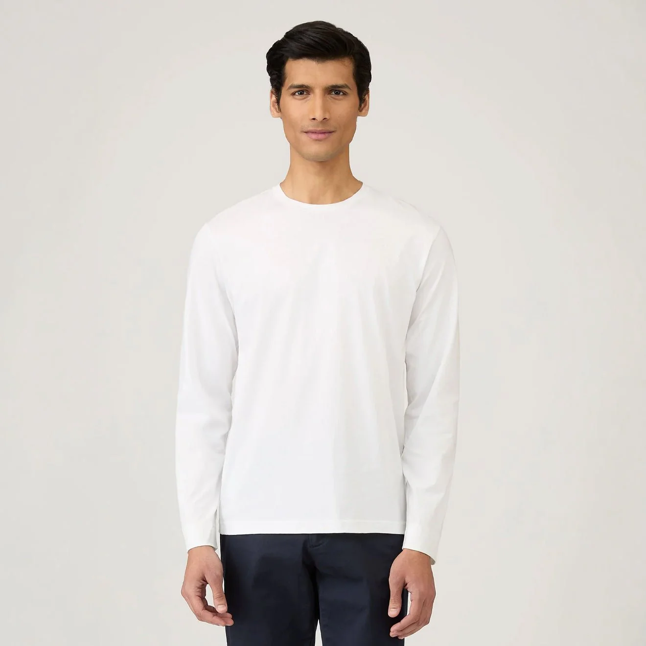 Sunspel LS Riviera T-Shirt White - Image 2