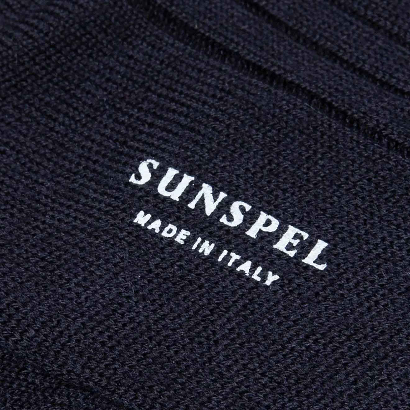 Sunspel Merino Wool Ribbed Socks Navy - Image 2